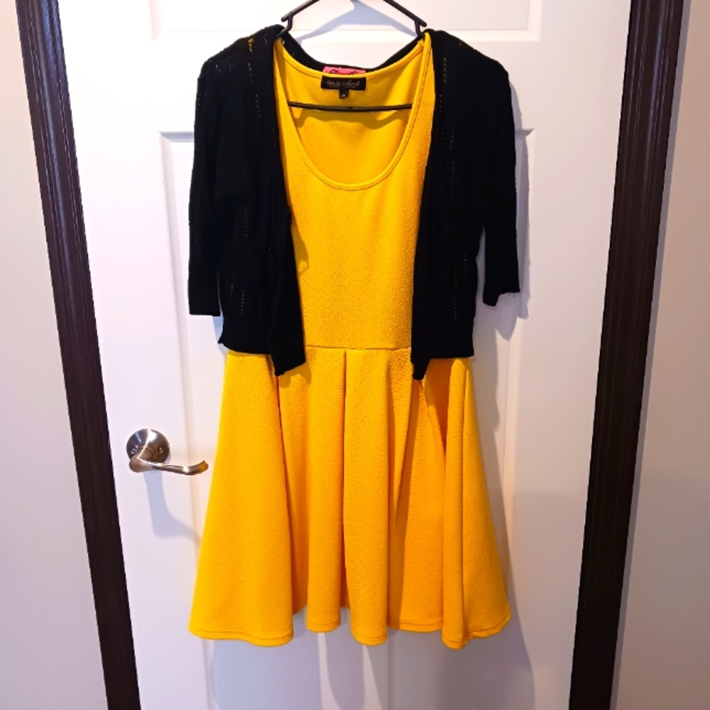 Women's flared mini dress with shaw